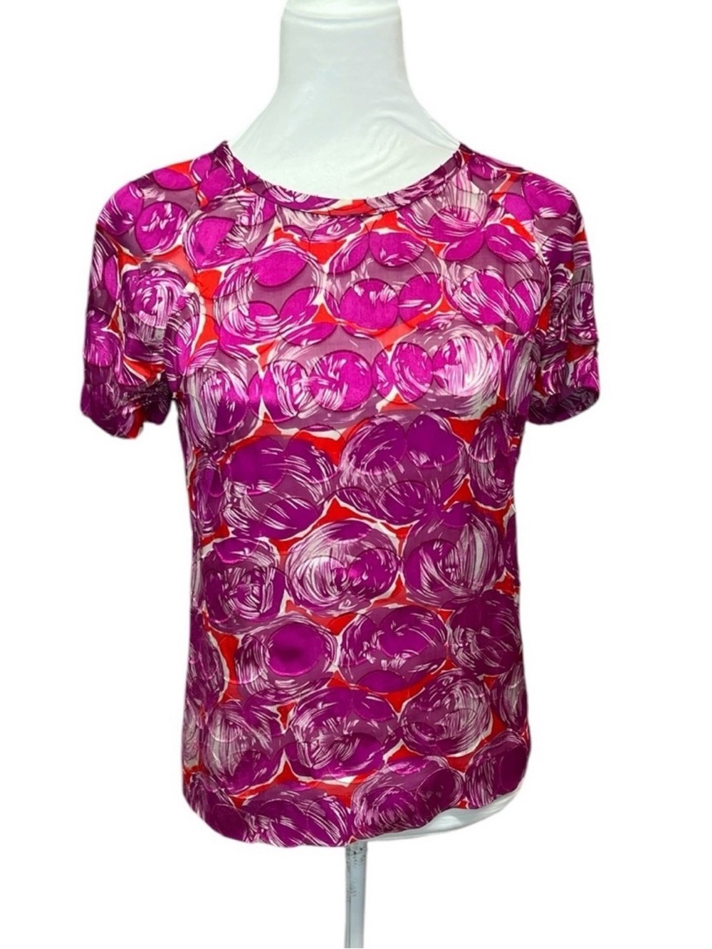 Tory Burch Floral Print Top in Fuchsia